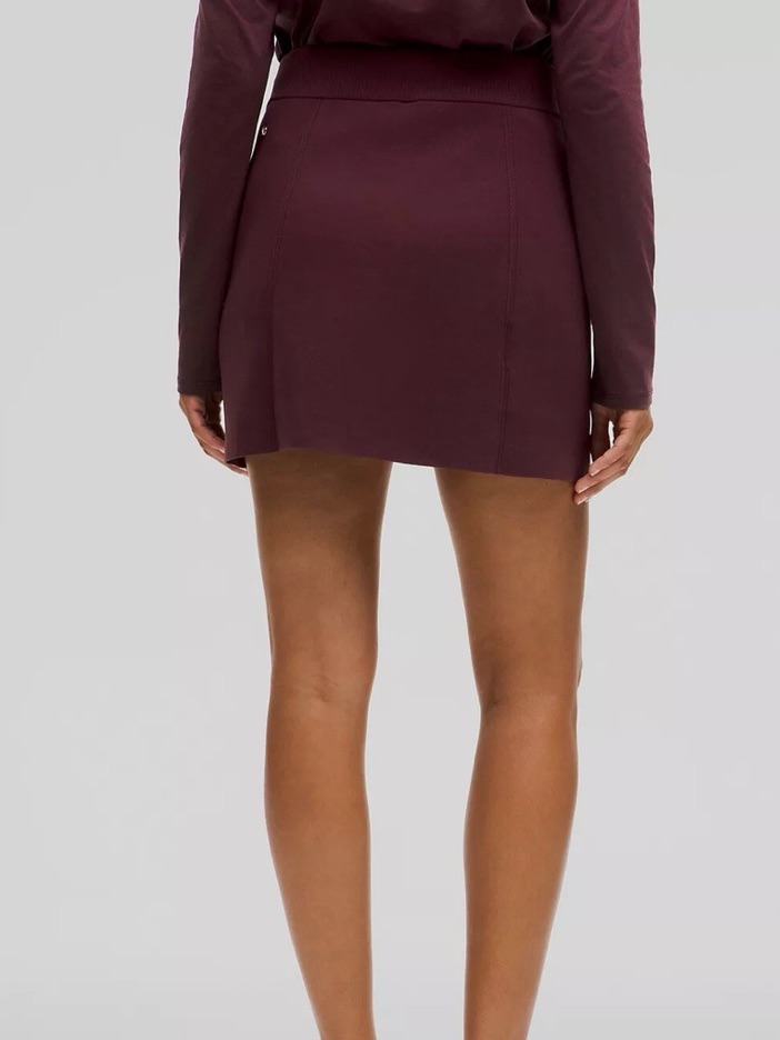 Lululemon Athletica Ribbed Mini Skirt Deep Burgundy